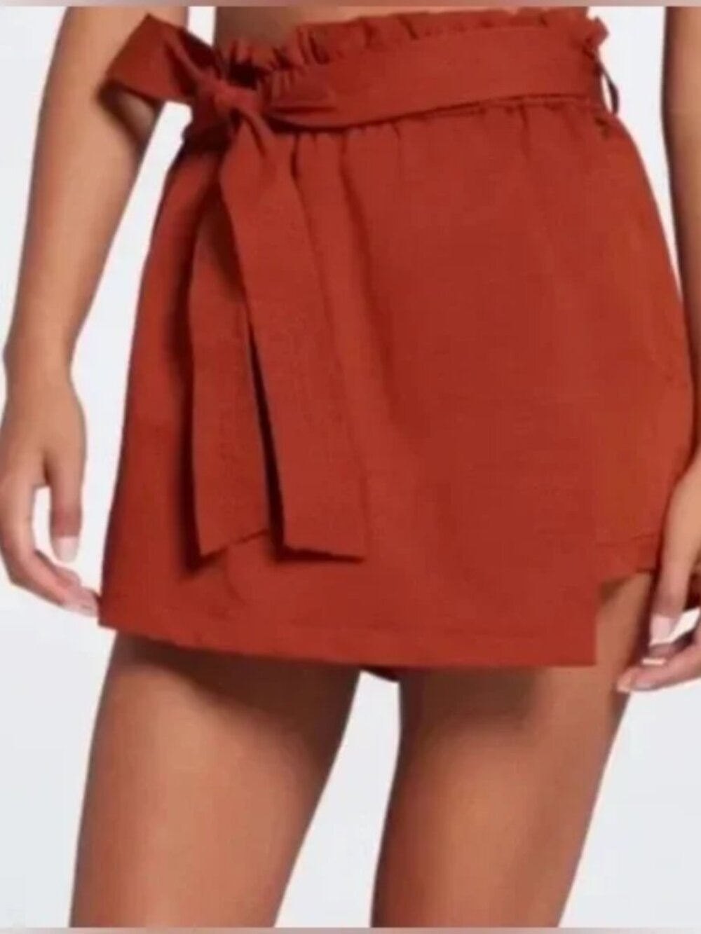 Calia Carrie Underwood Orange Journey Trapunto Paperbag Skort Shorts Size XL